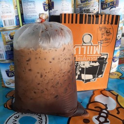 โอเลี้ยงโบราณยกล้อ(ใส่นมสด) ถุงกระดาษ