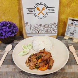 ข้าว ยำคอหมูย่าง