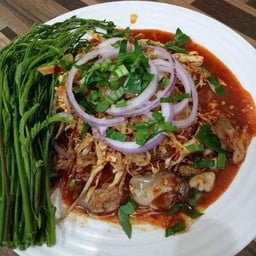 ยำหอยนางรมน้ำพริกเผา