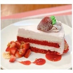 Strawberry Red Velvet Ice Cream Cake