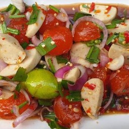 ยำหมูยอไข่แดงเค็ม(ปลาร้า)