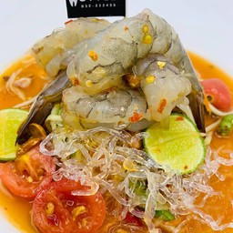ตำเส้นแก้วกุ้งสด