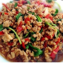 กระเพราหมูเปนกับ