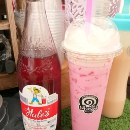 นมเย็นชมพู แก้ว 22 ออนซ์