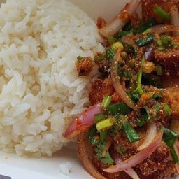 ข้าว+น้ำตกคอหมูย่าง