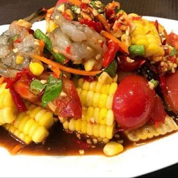 ตำข้าวโพดกุ้งสด