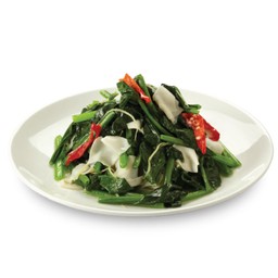 Stir-fried Spinach with Bean curd Strips