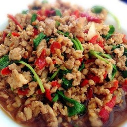 กะเพราหมูสับ (กับข้าว)