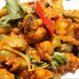 พริกแกงกบทอดเปนกับ