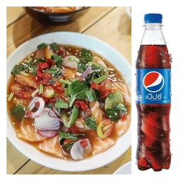 ม่อนสดน้ำปลาร้า+เป๊ปซี่430 มล