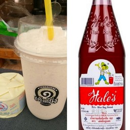 นมหมีปั่น-แดงเฮลบลูบอย แก้ว 22 ออนซ์