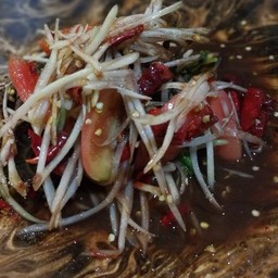 ตำลาว (ตำปลาร้าไม่ใส่ปู)