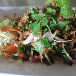 ลาบปลาดุกทอด