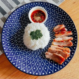 คอหมูคุโรบุตะ จิ้มแจ่วราดข้าว