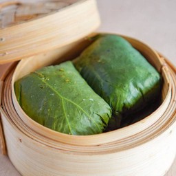 Steamed  Sticky Rice Wrapped  with Lotus Leaves