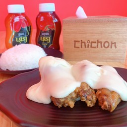 MINI Set ข้าว ไก่กรอบเกาหลี 3 ชิ้น  เพิ่มชีส