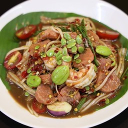 ตำแหนมกะปิสะตอกุ้ง(ปลาร้านัว)