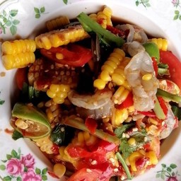 ตำข้าวโพดกุ้งสด