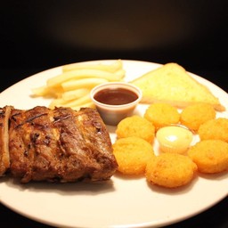 ซี่โครงหมูบาร์บีคิว + หอยเชลล์ทอด