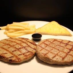 หมูบดเทริยากิ + ไก่บดเทริยากิ