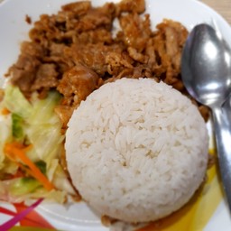 ข้าวมันหน้าหมูผัดซอสเกาหลี