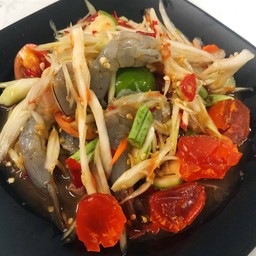 ตำกุ้งสดไข่แดงเค็ม