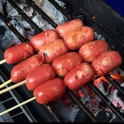 ลูกชิ้นแดงทอดรสเด็ด&น้ำลำไย