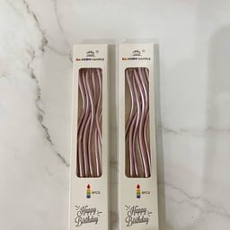 เทียนเกลียวยาว สีชมพูเมทัลลิค