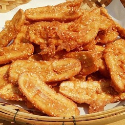 หมูปิ้งนมสด หมูปิ้งโบราณ กล้วยทอด