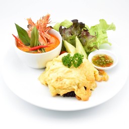 ข้าวต้มยำกุ้งไข่เจียว