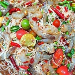 ตำขนมจีนกุ้งสด