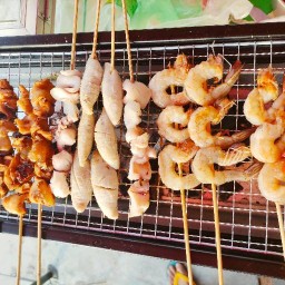 หมึกย่าง แซบทะเลเสียบ