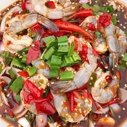 ตำเหลากุ้งสด