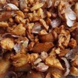 ไก่กรอบกระเทียม ราดข้าว