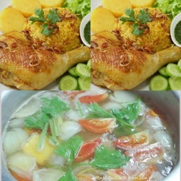 ข้าวหมกไก่(ไก่หมก)พิเศษ 2 กล่อง + ซุปแซ่บ