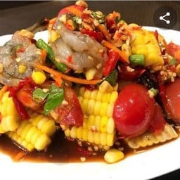 ตำข้าวโพดกุ้งสด (ไทย-ปลาหล้า)