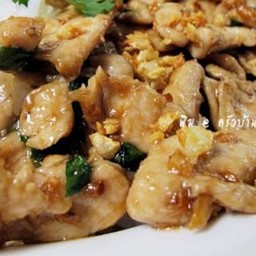 ไก่กระเทียมราดข้าว