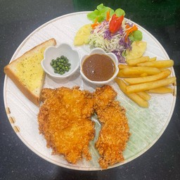 สเต็ก อกไก่กรอบชุดเกล็ดขนมปัง ลด10% ส่งฟรี