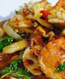 พริกเผาทะเลราดข้าว