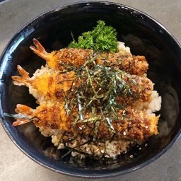 ข้าวหน้ากุ้งทอด