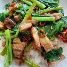 คะน้าหมูกรอบ