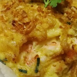 ไข่เจียวกุ้งราดข้าว