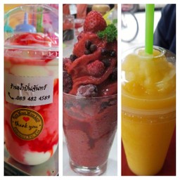 1xสตอเบอรี่โยเกิร์ต 1x มิกซ์เบอรี่ 1x ส้มปั่น