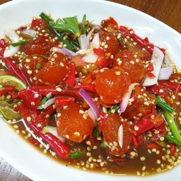 ยำปลาร้าไข่แดงเค็ม