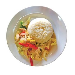 ข้าวผัดผักรวมหมู Stir Fried Mixed Vegetables with Pork