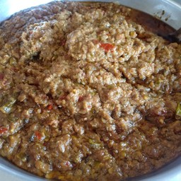 ปลาร้าสับ(สุก)+ผักสด