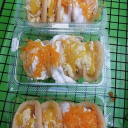 แป้งแพนเค้กรวมครีมฝอยทอง2+หมูหยอง2รวม4ชิ้นราดซอสมายอง2หรือระบุฝอยครีมล้วนหมูหยองล้วนได้จ้ะ