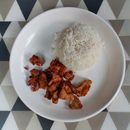 ข้าว + หมูทอด