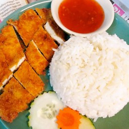 ข้าวอกไก่ทอด