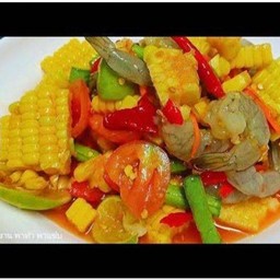 ตำข้าวโพดกุ้งสด